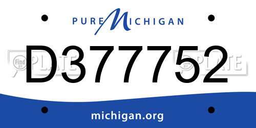 D377752 Michigan License Plate