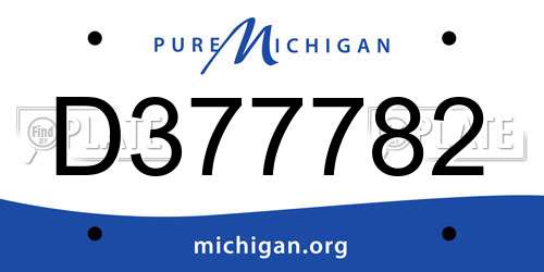D377782 Michigan License Plate