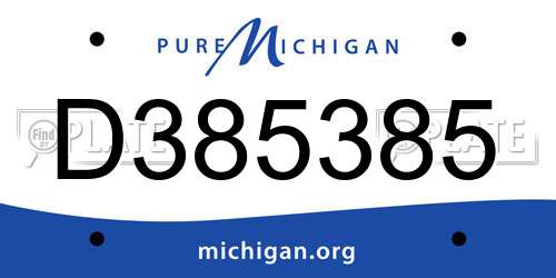 D385385 Michigan License Plate