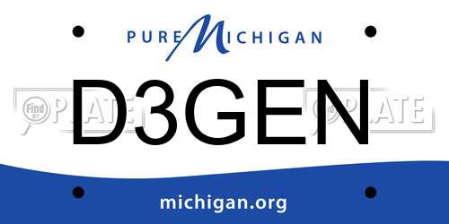 D3GEN Michigan License Plate
