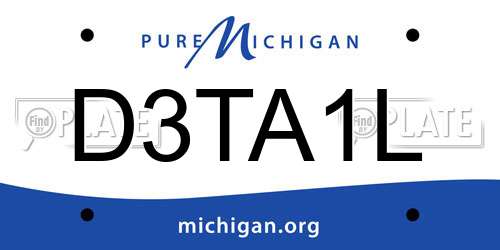 D3TA1L Michigan License Plate