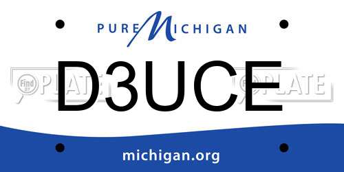 D3UCE Michigan License Plate