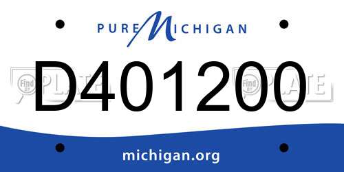 D401200 Michigan License Plate