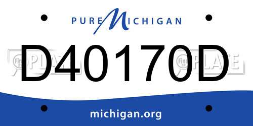 D40170D Michigan License Plate
