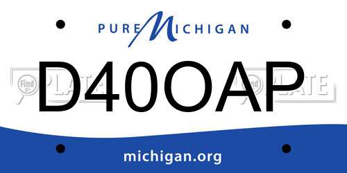 D40OAP Michigan License Plate
