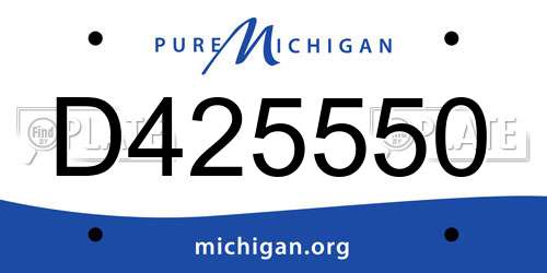 D425550 Michigan License Plate