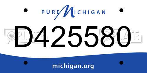 D425580 Michigan License Plate
