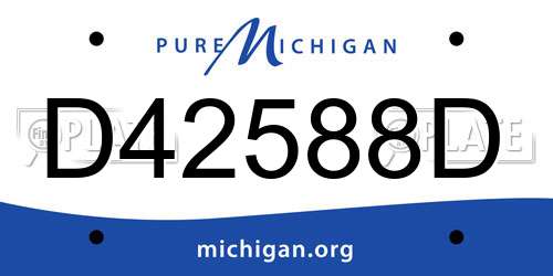 D42588D Michigan License Plate