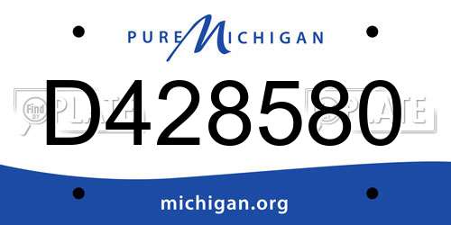 D428580 Michigan License Plate