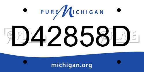 D42858D Michigan License Plate