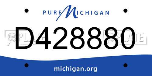 D428880 Michigan License Plate