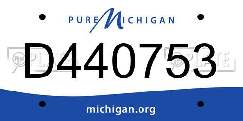 D440753 Michigan License Plate