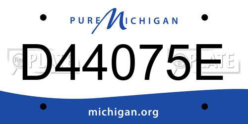 D44075E Michigan License Plate