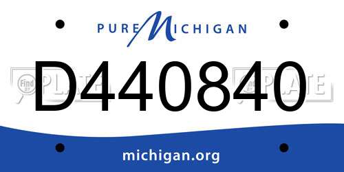 D440840 Michigan License Plate