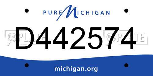 D442574 Michigan License Plate