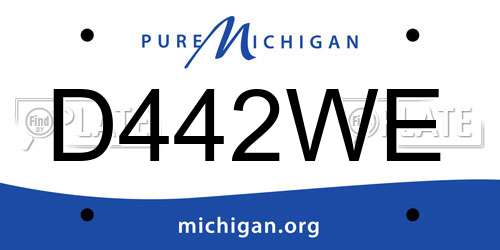 D442WE Michigan License Plate