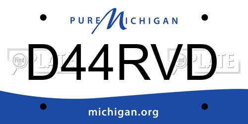 D44RVD Michigan License Plate