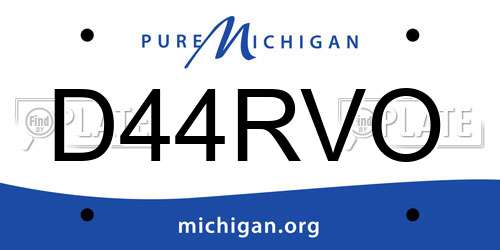 D44RVO Michigan License Plate