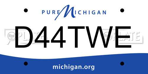 D44TWE Michigan License Plate