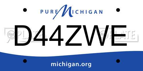 D44ZWE Michigan License Plate