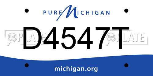 D4547T Michigan License Plate