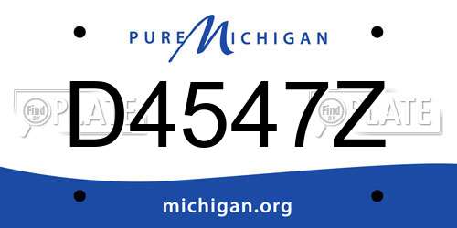 D4547Z Michigan License Plate