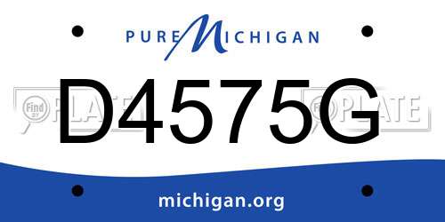 D4575G Michigan License Plate