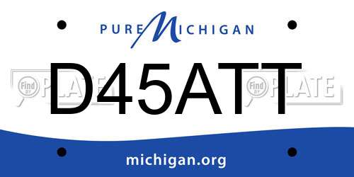 D45ATT Michigan License Plate