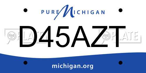 D45AZT Michigan License Plate