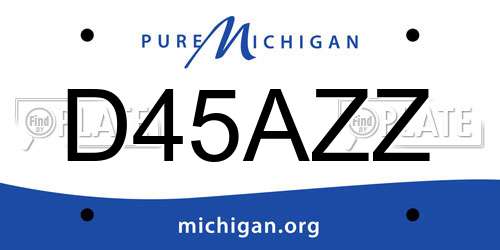 D45AZZ Michigan License Plate