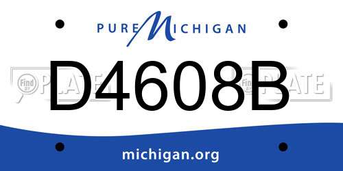 D4608B Michigan License Plate