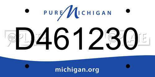 D461230 Michigan License Plate