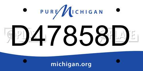 D47858D Michigan License Plate