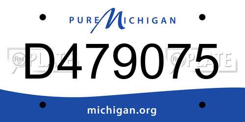 D479075 Michigan License Plate