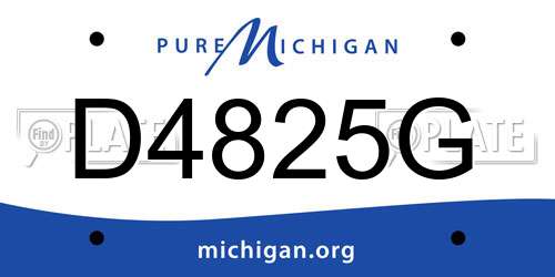 D4825G Michigan License Plate