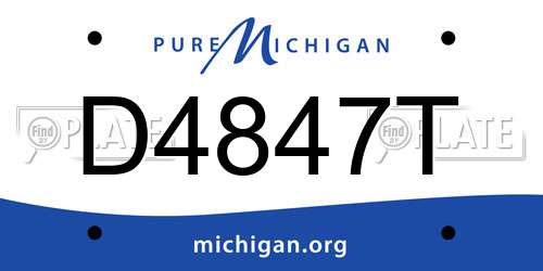 D4847T Michigan License Plate