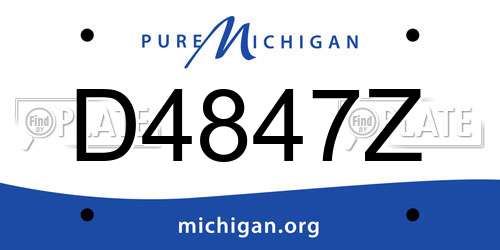 D4847Z Michigan License Plate