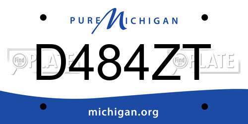 D484ZT Michigan License Plate