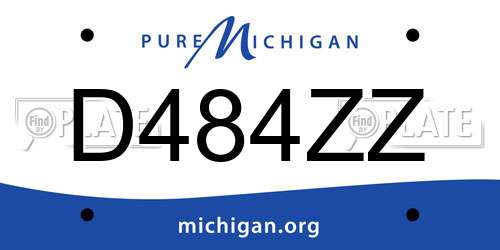 D484ZZ Michigan License Plate