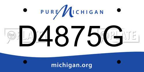 D4875G Michigan License Plate