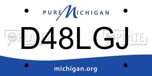 D48LGJ Michigan License Plate
