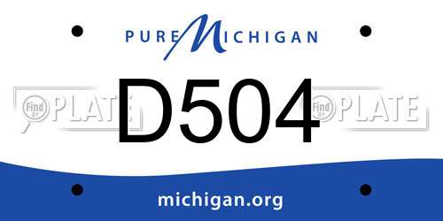 D504 Michigan License Plate