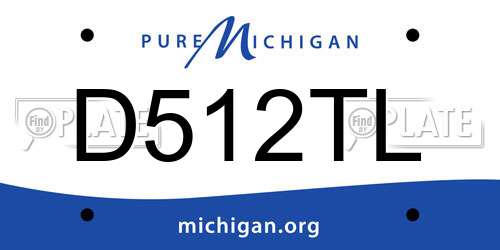 D512TL Michigan License Plate