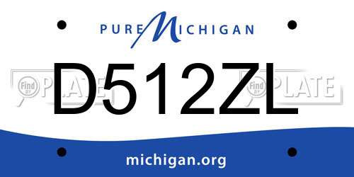 D512ZL Michigan License Plate