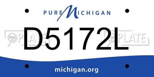 D5172L Michigan License Plate