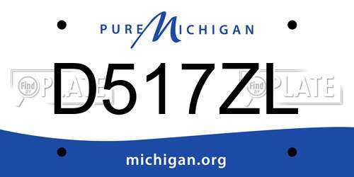 D517ZL Michigan License Plate