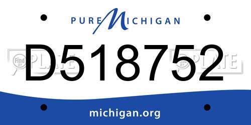 D518752 Michigan License Plate