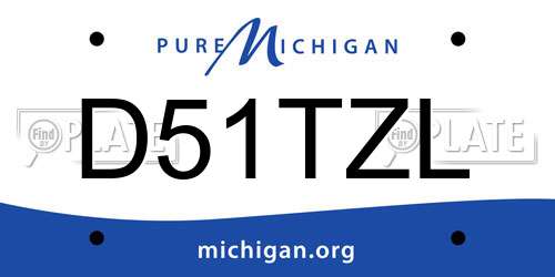 D51TZL Michigan License Plate