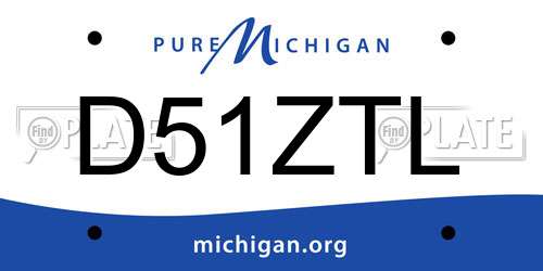 D51ZTL Michigan License Plate