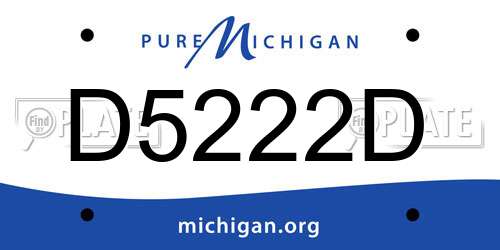 D5222D Michigan License Plate